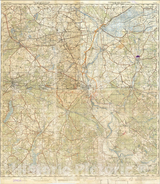 Historic Map : Second World War - First Soviet Breakthrough into Germany, 1943, General Staff of the Red Army, Vintage Wall Art