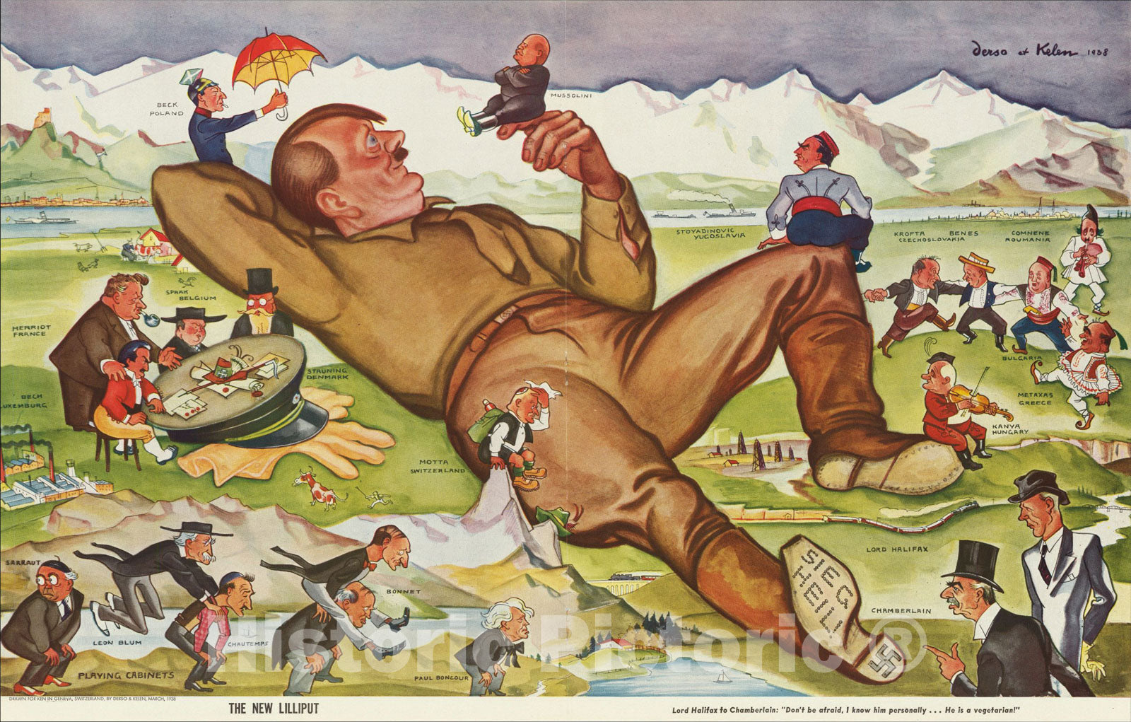 Historic Map : The New Lilliput, 1938, Emery Kelen, Vintage Wall Art