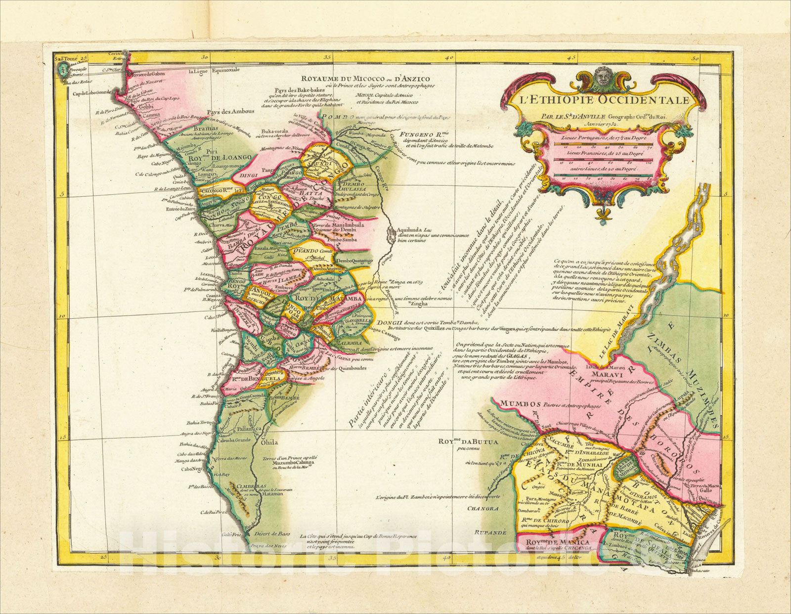 Historic Map : L'Ethiopie Occidentale, 1732, 1732, Jean-Baptiste Bourguignon d'Anville, Vintage Wall Art