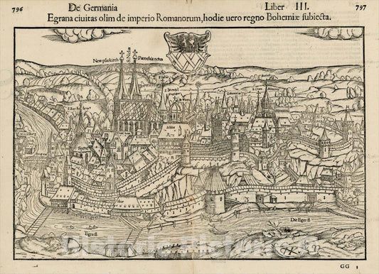 Historic Map : Egrana civitas olim de imperio Romanorum, hodie vero regno Bohemiae subiecta, c1560, Sebastian M?nster, Vintage Wall Art