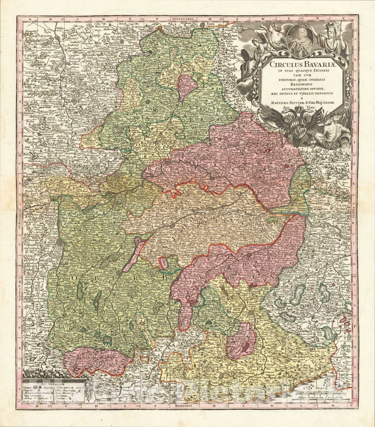 Historic Map : Circulus Bavariae ?, 1730, Matthaus Seutter, Vintage Wall Art