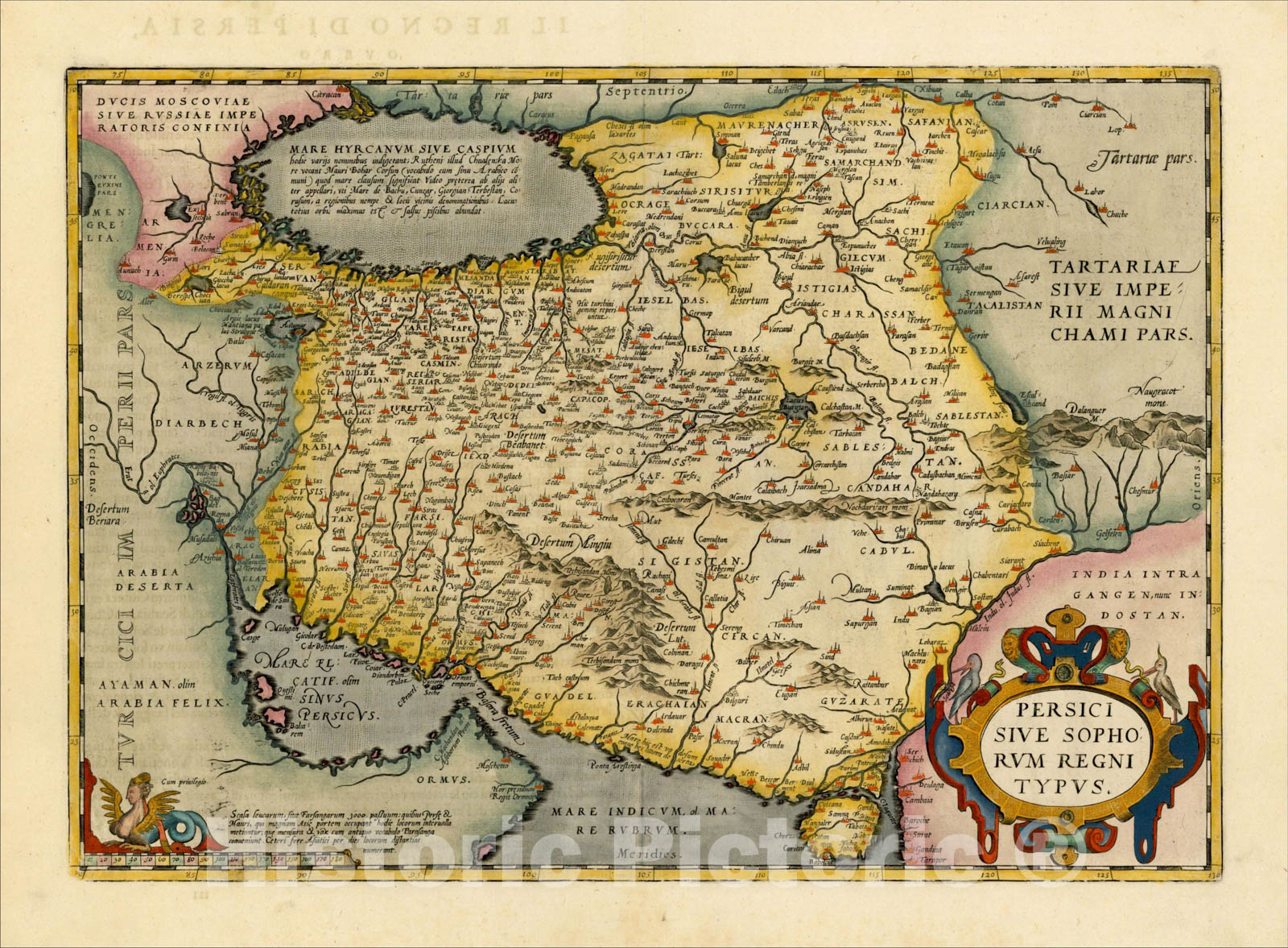 Historic Map : Persici Sive Sophorum Regni Typus, 1609, Abraham Ortelius, Vintage Wall Art