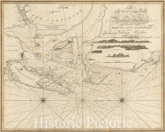 Bombay Harbor - Nautical Chart, 1818 | Historical Map Print