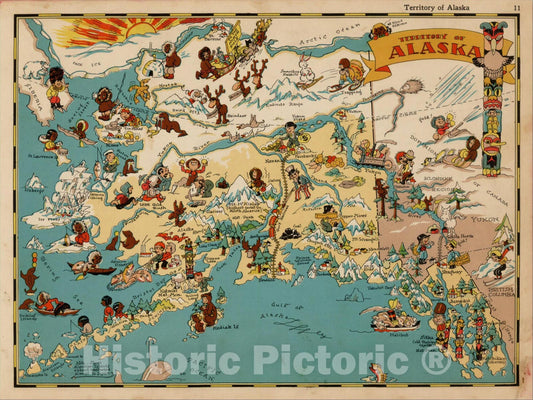 Historic Map : Territory of Alaska, 1935, Ruth Taylor White, Vintage Wall Art