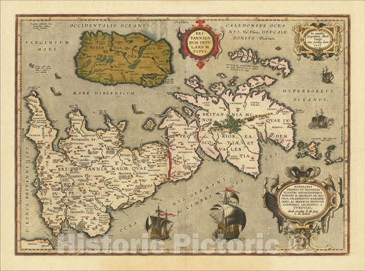 Historic Map : Britannicarum Insularum Typus, 1624, Abraham Ortelius, Vintage Wall Art