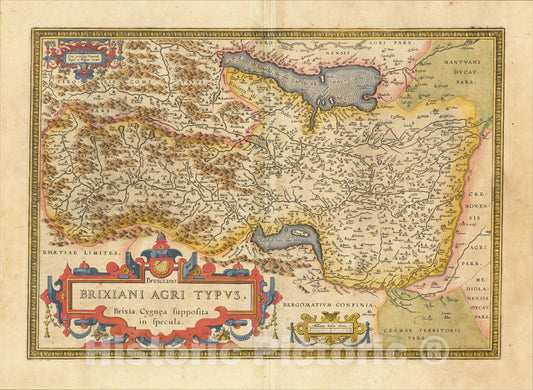 Historic Map : Brixiani Agri Typvs, 1603, Abraham Ortelius, Vintage Wall Art