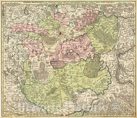 Historic Map : Imperii Moscovitici pars Australis in lucem edita , 1730, Matthaus Seutter, Vintage Wall Art