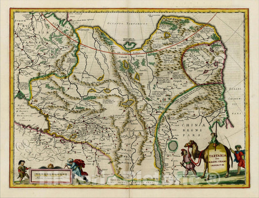 Historic Map : Tartaria sive Magni Chami Imperium, c1640, Willem Janszoon Blaeu, v2, Vintage Wall Art
