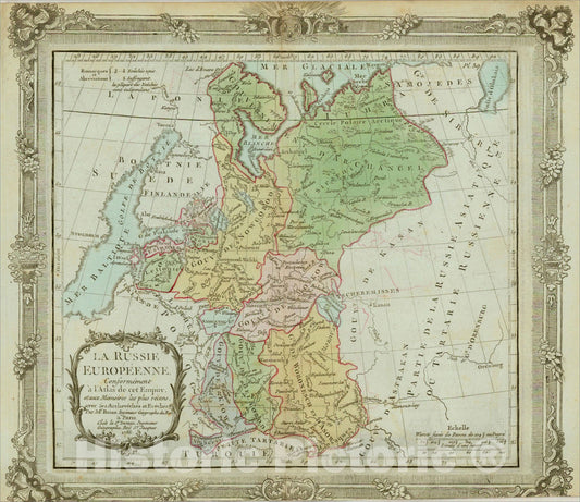 Historic Map : La Russie Europ?nne . . .1786, 1786, Louis Brion de la Tour, Vintage Wall Art