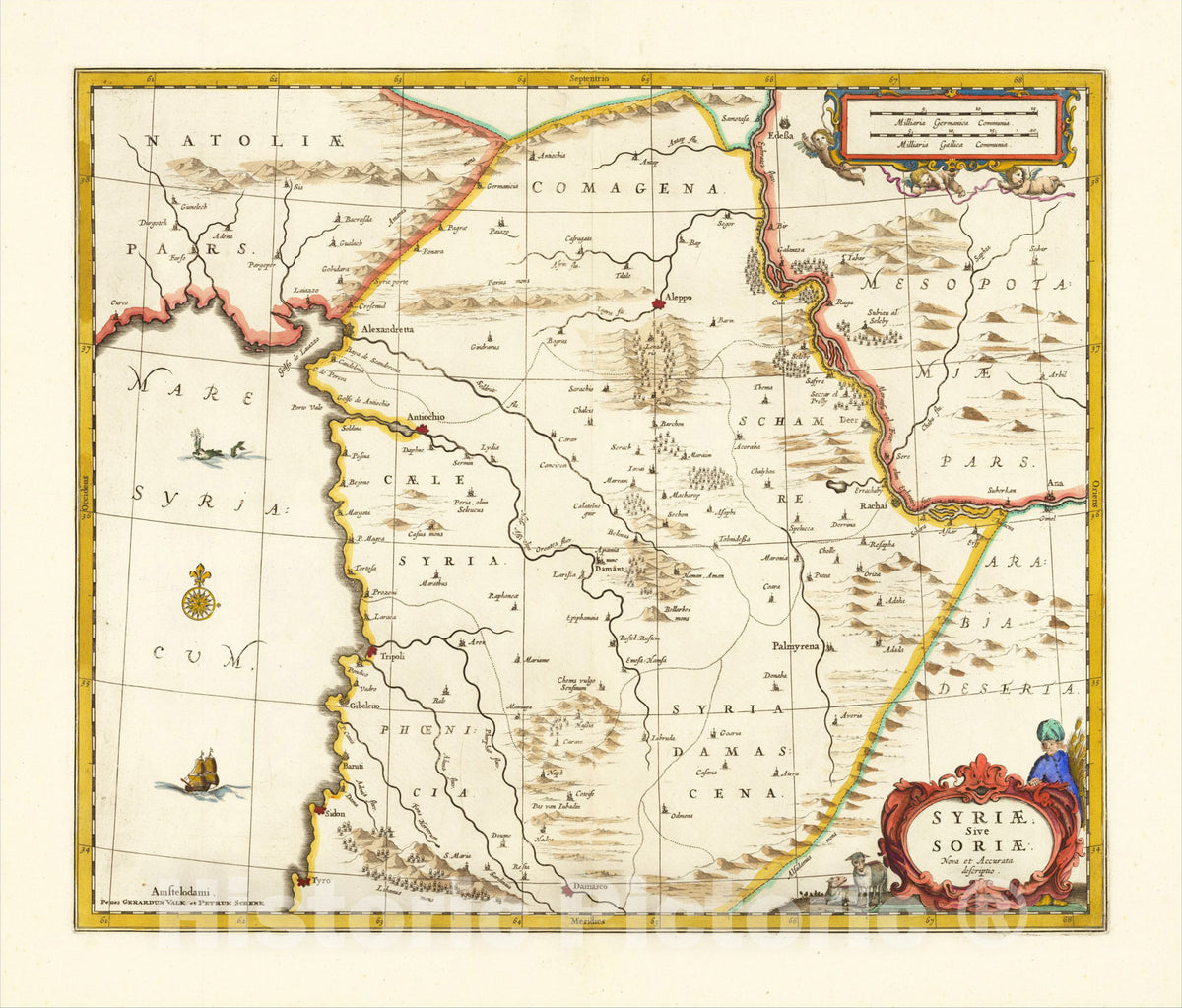 Historic Map : Syriae Sive Soriae Nova et Accurata descriptio, c1660, Jan Jansson, Vintage Wall Art