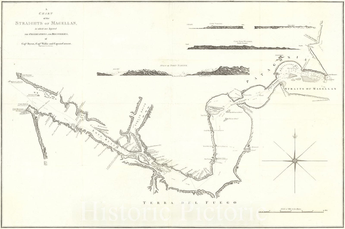 Strait of Magellan - Navigation Survey, 1773 | Historical Nautical Chart Print