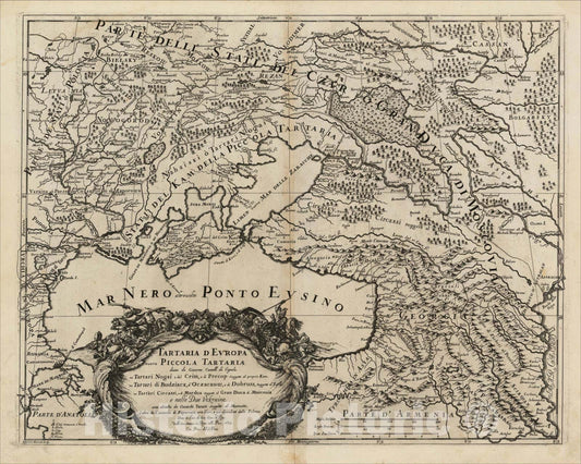 Historic Map : Tartaria D Europa ouro Piccola Tartaria divisa da Giacomo Cantelli da Vignola ne Tartari Nogai e del Crim, 1684, , Vintage Wall Art