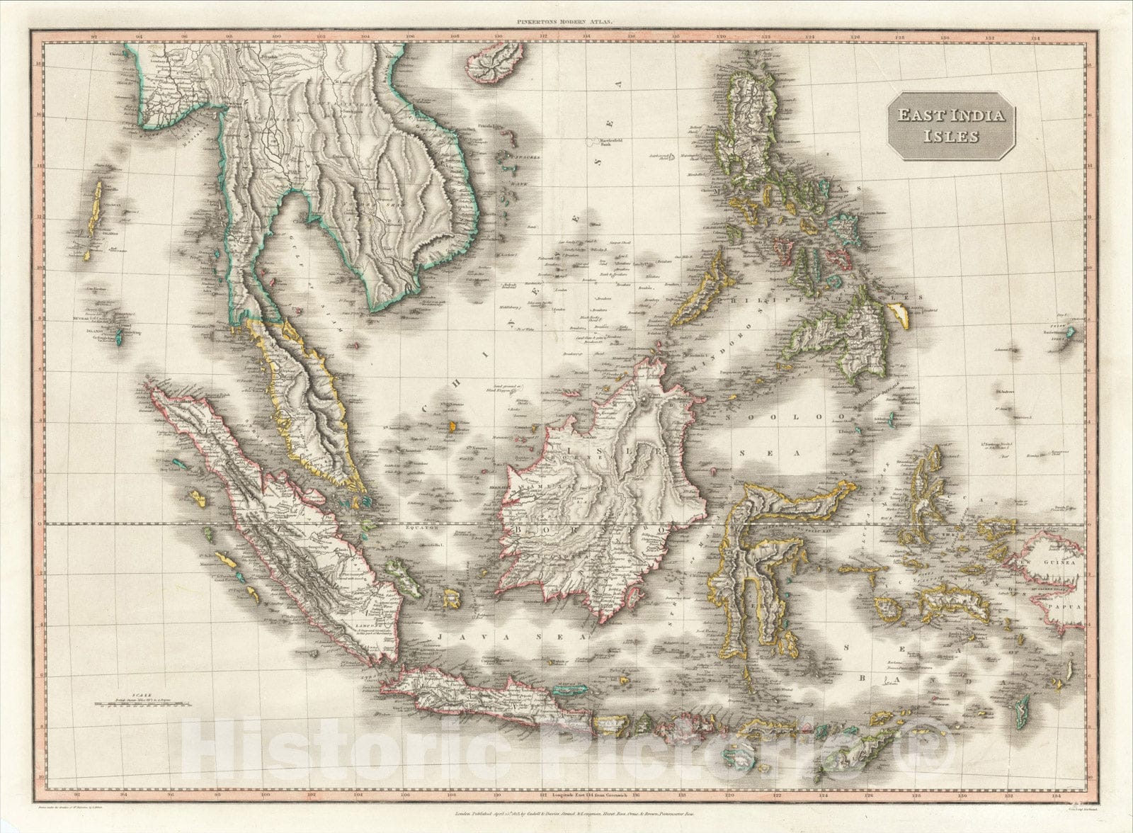 Historic Map : East India Isles, 1813, John Pinkerton, v2, Vintage Wall Art