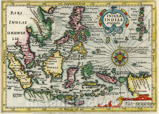 Historic Map : Insulae Indiae orientalis, 1625, Jodocus Hondius, Vintage Wall Art