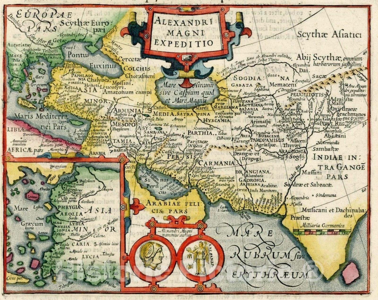 Historic Map : Alexandri Magni Expeditio, 1625, Jodocus Hondius, Vintage Wall Art