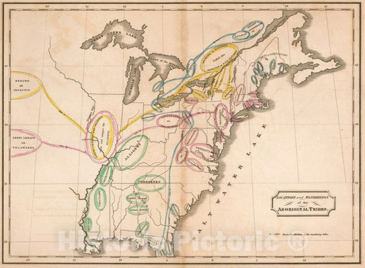 Historic Map : Series of Maps to an Abridgement of the History of the United States. Designed for Schools. [With Emma Willard Letter.], 1831, Emma Willard, Vintage Wall Art