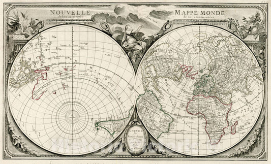 Historic Map : Nouvelle Mappe Monde dediee au progres de nos connoissances [Bay of the West], 1784, , Vintage Wall Art