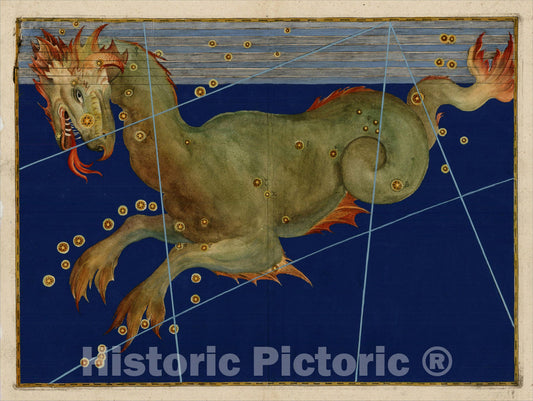 Historic Map : Uranometria, Celestial Atlas, Cetus, 1603, Vintage Wall Art