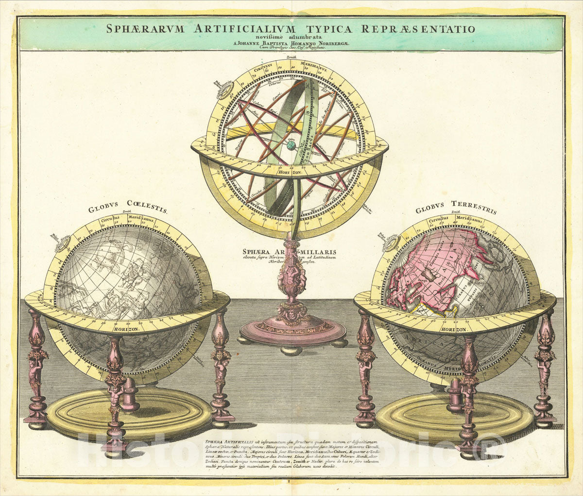 Historic Map : Sphaerarum Artificialium Typica Repraesentatio novissime adumbrata, 1720, Johann Baptist Homann, v2, Vintage Wall Art