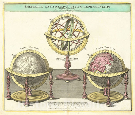 Sphaerarum Artificialium Typica Repraesentatio novissime adumbrata, 1720, Johann Baptist Homann, v2, Vintage Wall Art