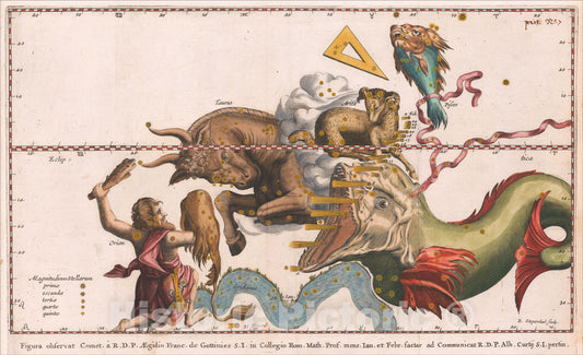 Historic Map : Figura observat Comet, 1668, Stanislaus Lubieniecki, Vintage Wall Art