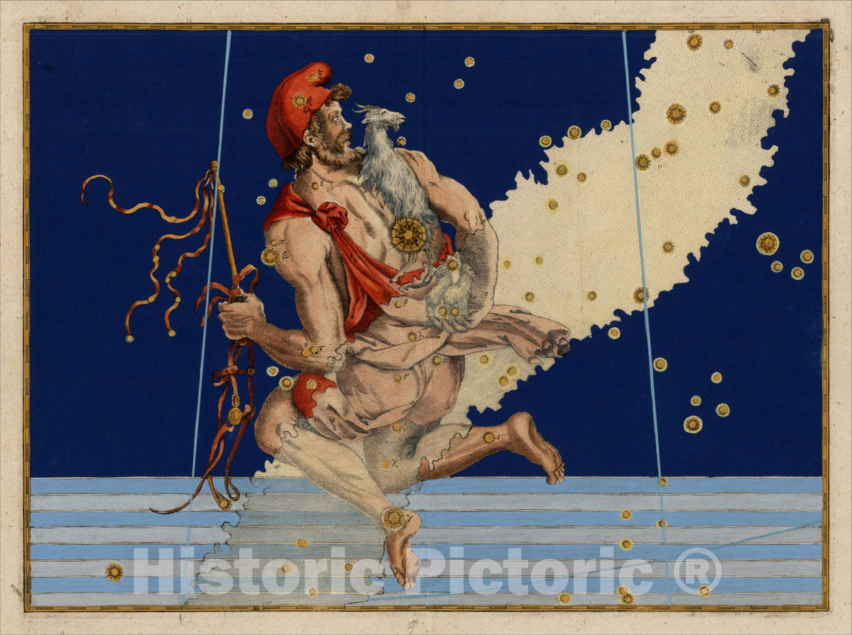 Historic Map : [Auriga], 1624, Johann Bayer, Vintage Wall Art