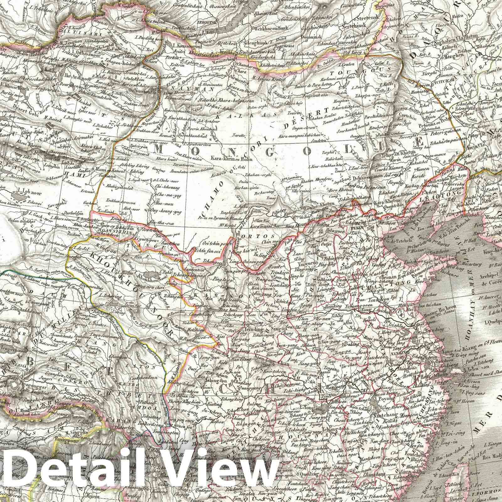 Historic Map : The Chinese Empire, Korea, and Japan, Lapie, 1832, Vintage Wall Art