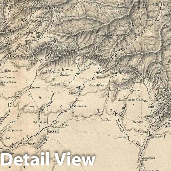 Historic Map : Afghanistan and Pakistan, C. R. Markham, 1879, Vintage Wall Art