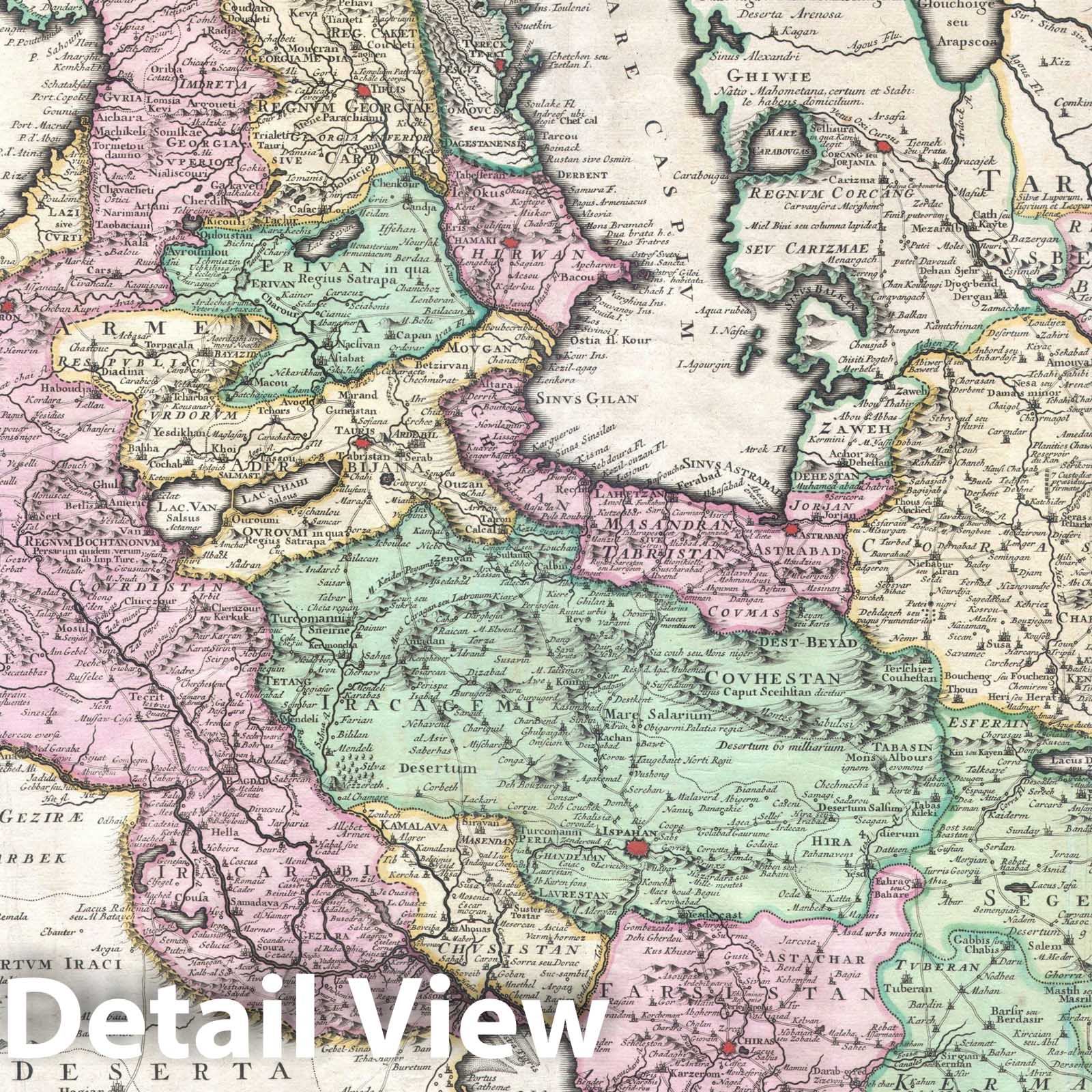 Historic Map : Persia "Iran, Iraq, Turkey", Ottens, 1730, Vintage Wall Art