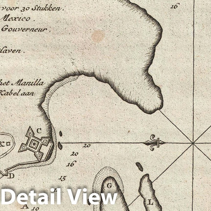 Historic Map : Acapulco, Mexico, Anson, 1751, Vintage Wall Art