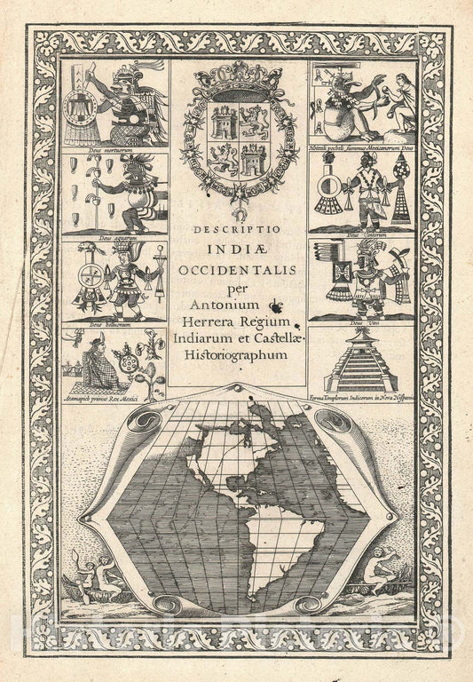 Historic Map : America - first map to show California as an Island, Colijn, 1622, Vintage Wall Art