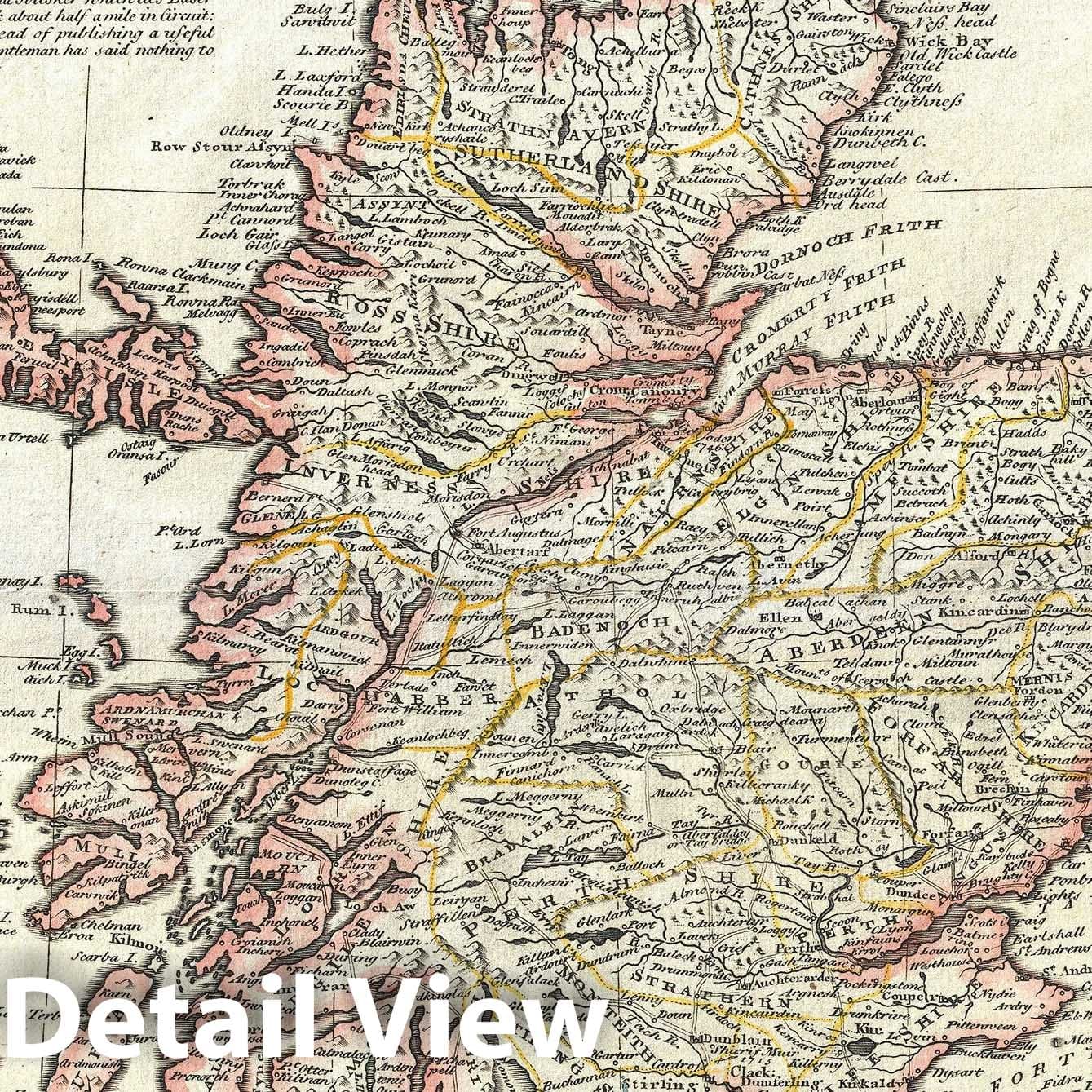 Historic Map : Scotland, Bowen, 1747, Vintage Wall Art