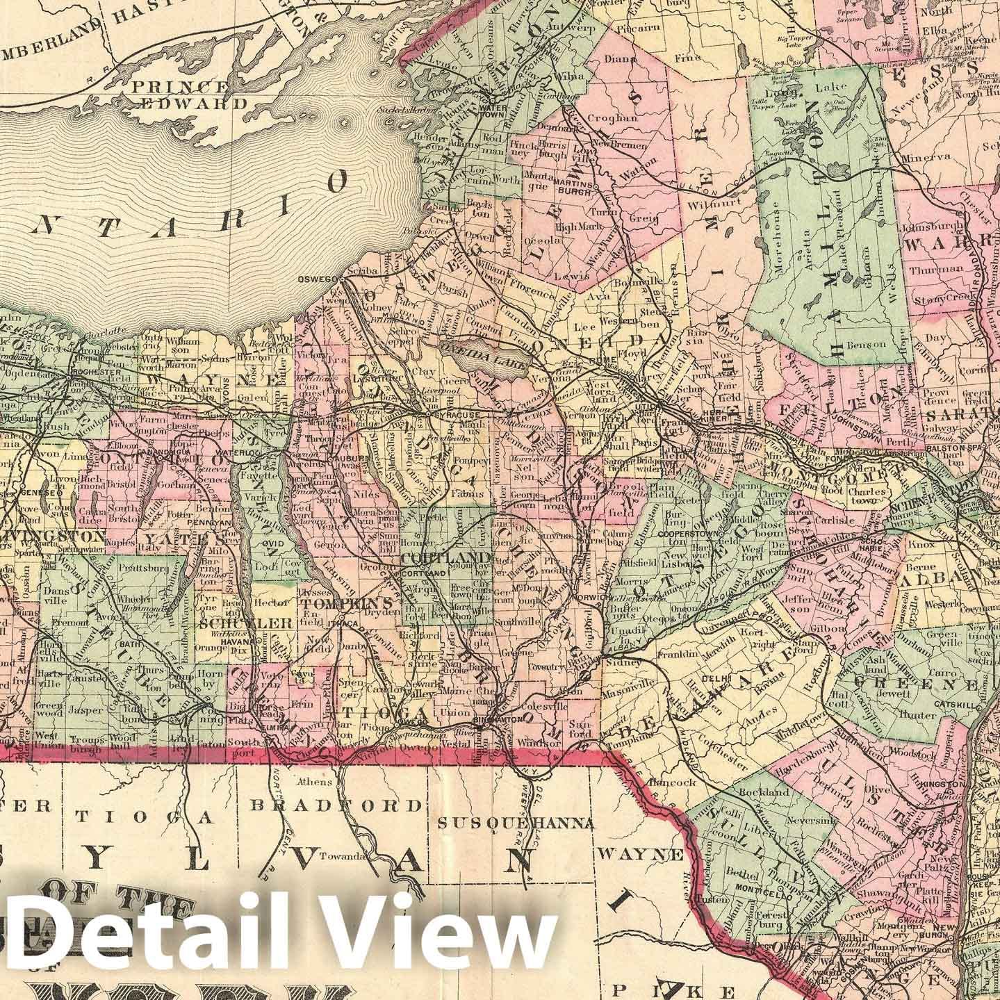 Historic Map : New York, Beers, 1873, Vintage Wall Art