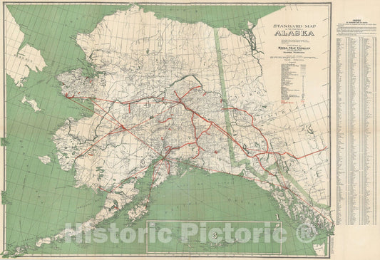 Historic Map : Alaska, Kroll, 1940, Vintage Wall Art