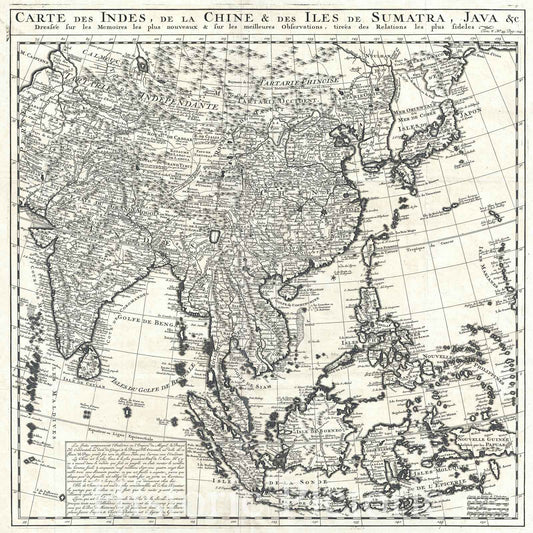 Historic Map : East Asia: China, Korea, Japan, India, East Indies, Chatelain, 1719, Vintage Wall Art