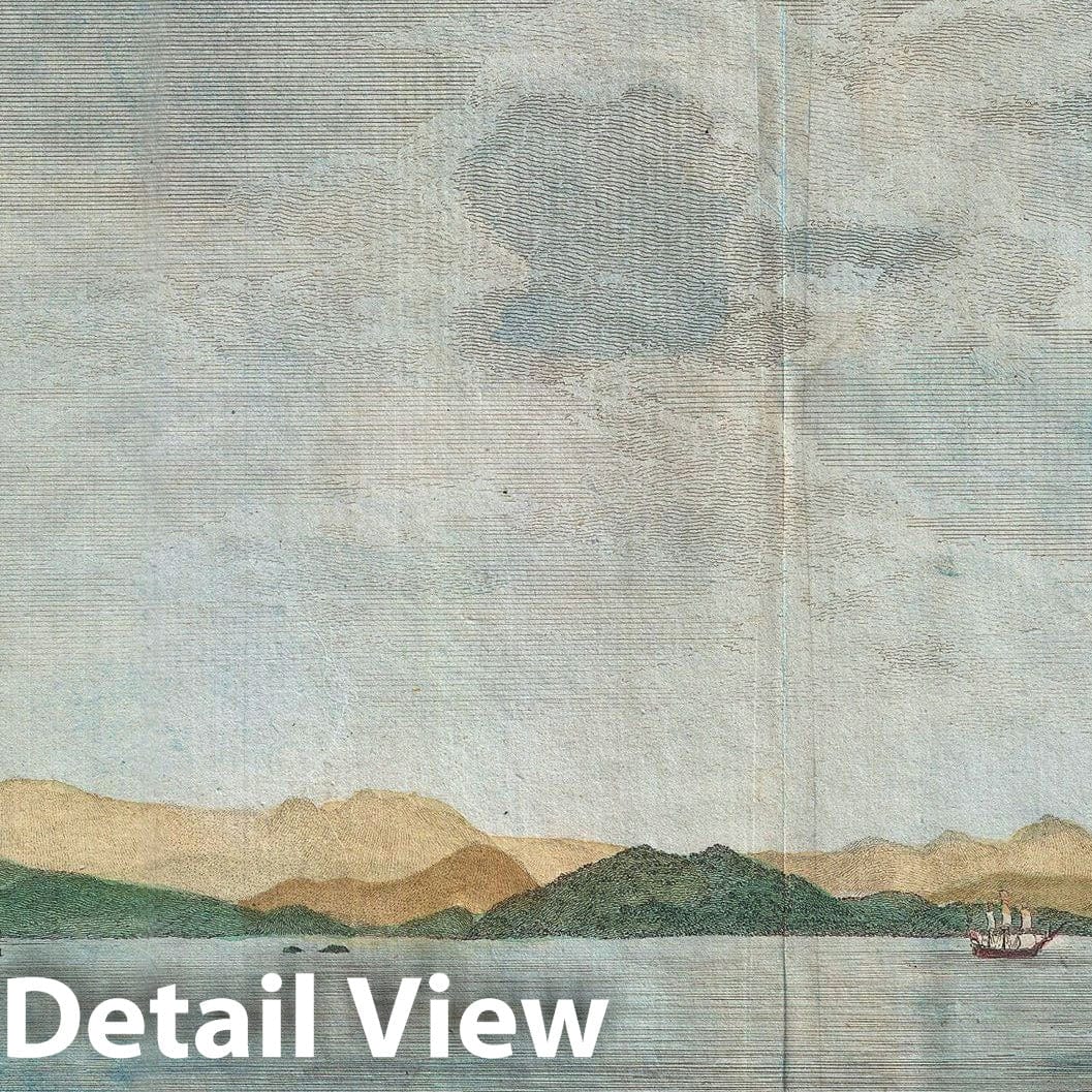 Historic Map : View of Zihuatanejo Harbor, Mexico, Anson , 1748, Vintage Wall Art