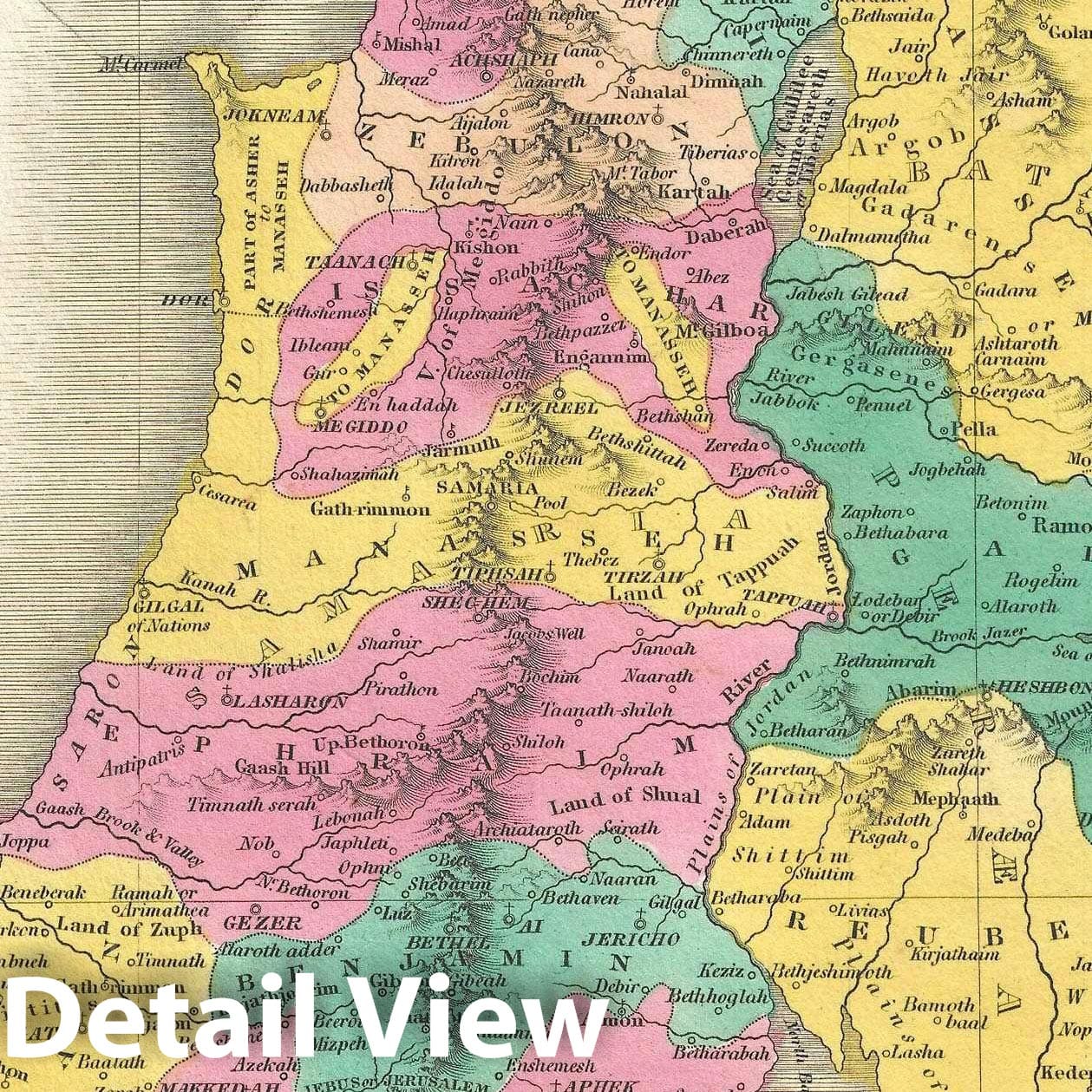 Historic Map : Israel, Palestine, or The Holy Land, Finley, 1828, Vintage Wall Art