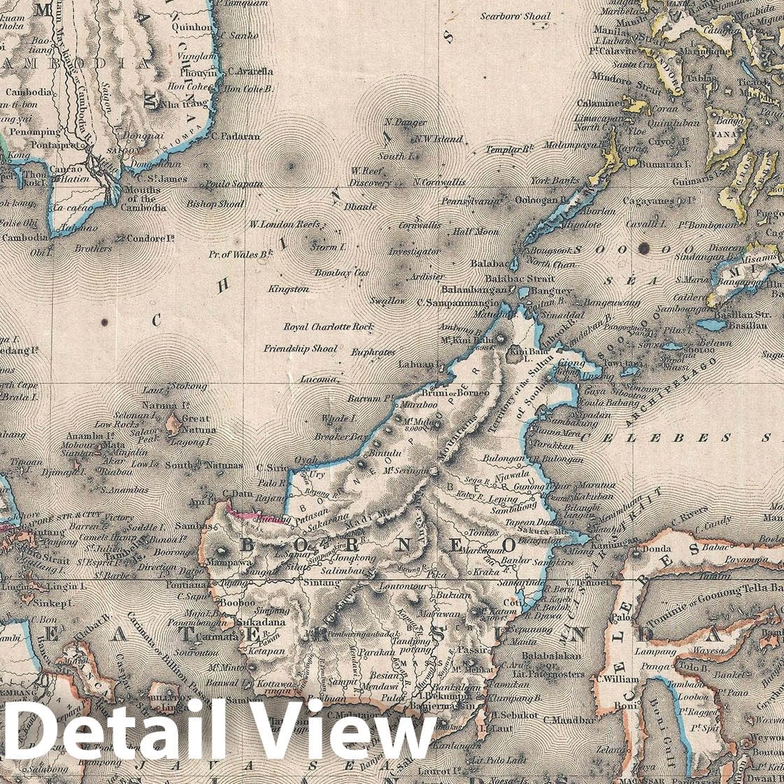 Historic Map : The East Indies "Singapore, Thailand, Borneo, Malaysia", Colton, 1857, Vintage Wall Art