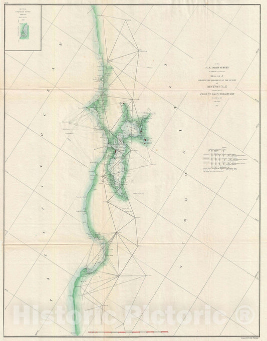 Historic Map : San Francisco Bay and Vicinity, U.S. Coast Survey, 1862, Vintage Wall Art