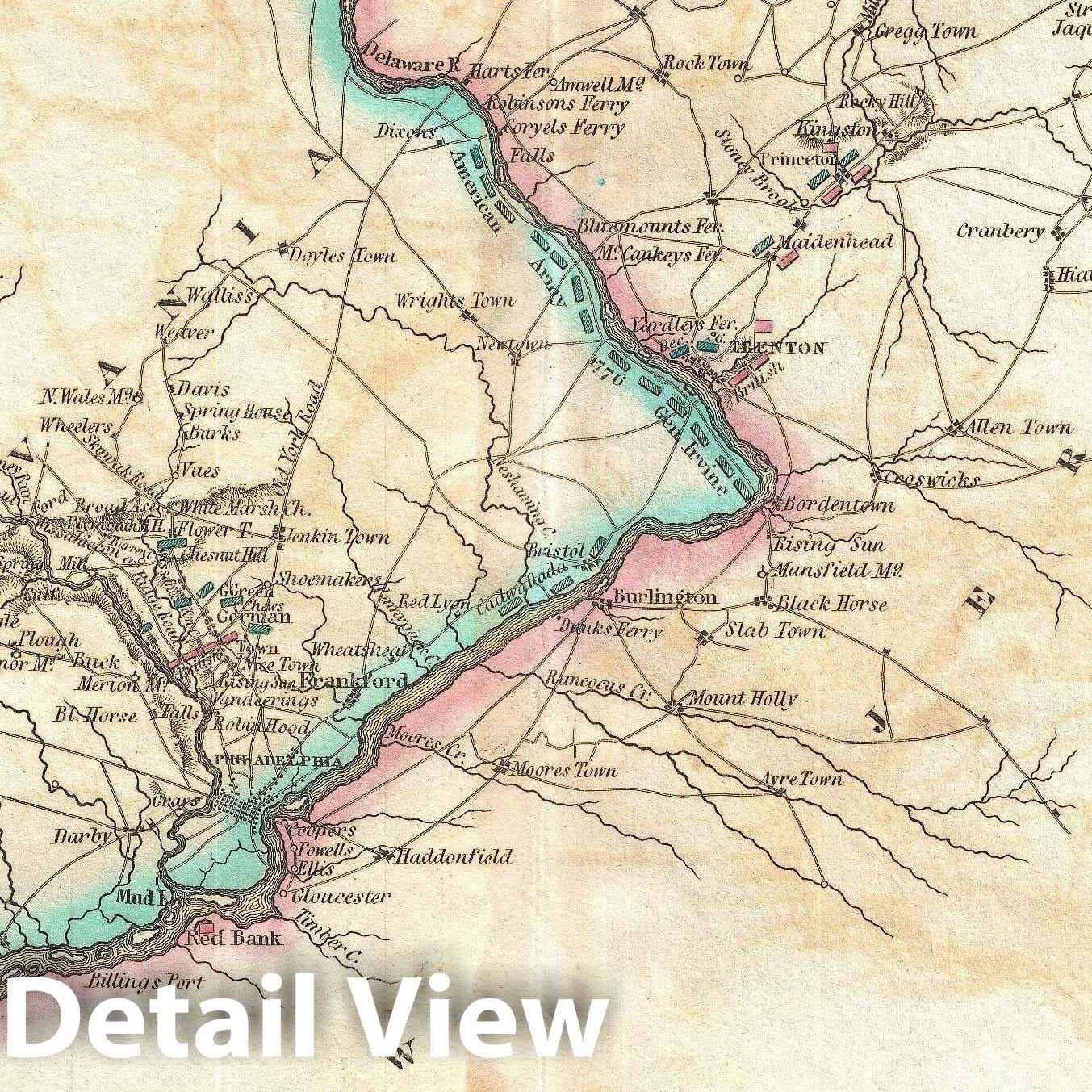 Historic Map : New Jersey and Eastern Pennsylvania, Marshall, 1832, Vintage Wall Art