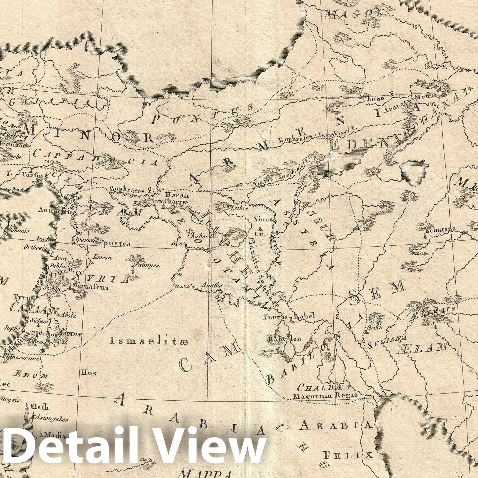 Historic Map : The Dispersal of The Sons of Noah, Bonne, 1787, Vintage Wall Art