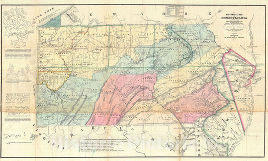 Historic Map : Pennsylvania, Sheafer, 1875, Vintage Wall Art