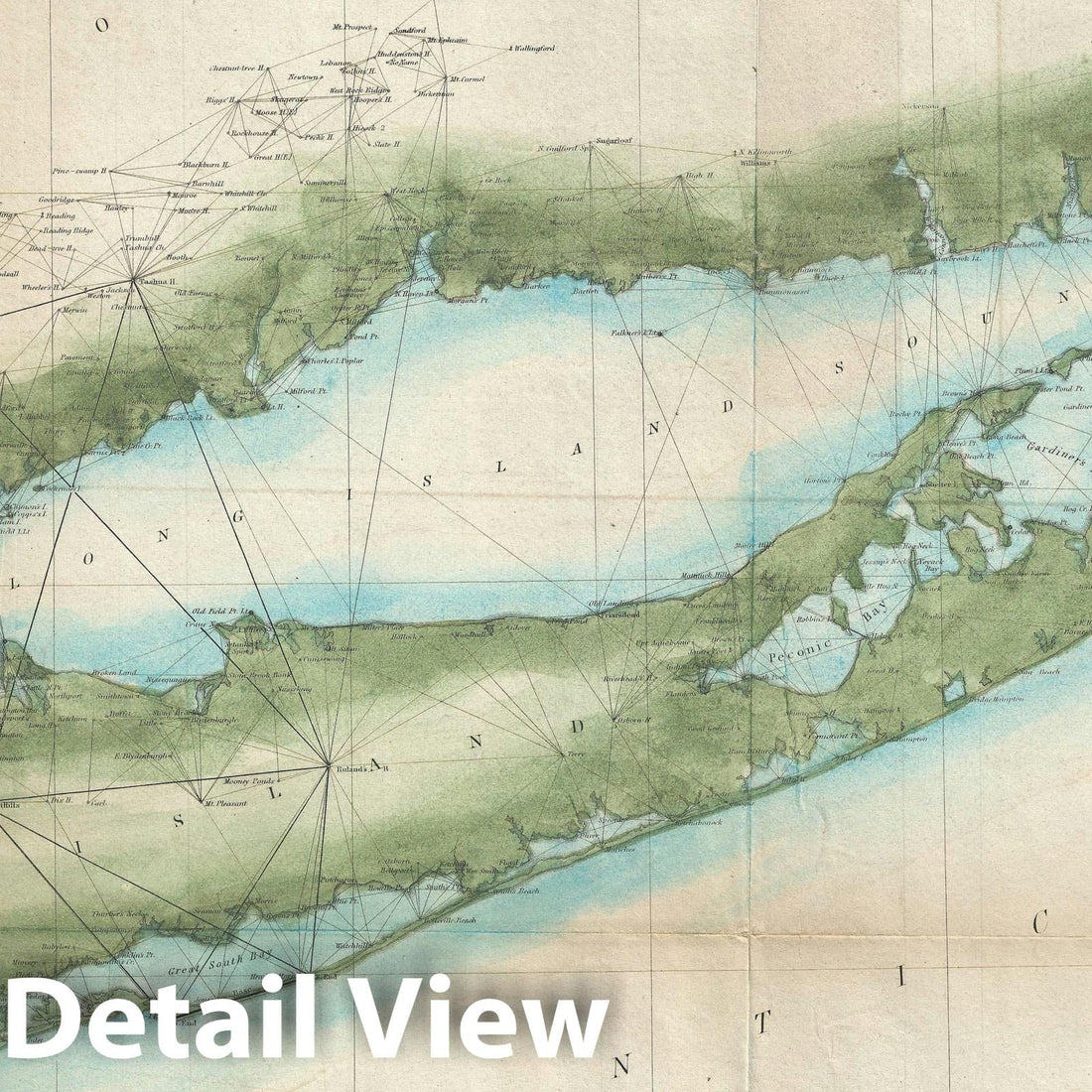 Historic Map Nautical Chart Long Island, New York, U.S. Coast Survey