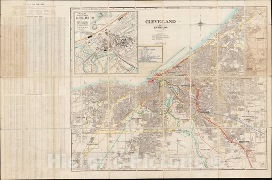 Historic Map : Plan of Cleveland, Ohio, Mountcastle, 1939, Vintage Wall Art
