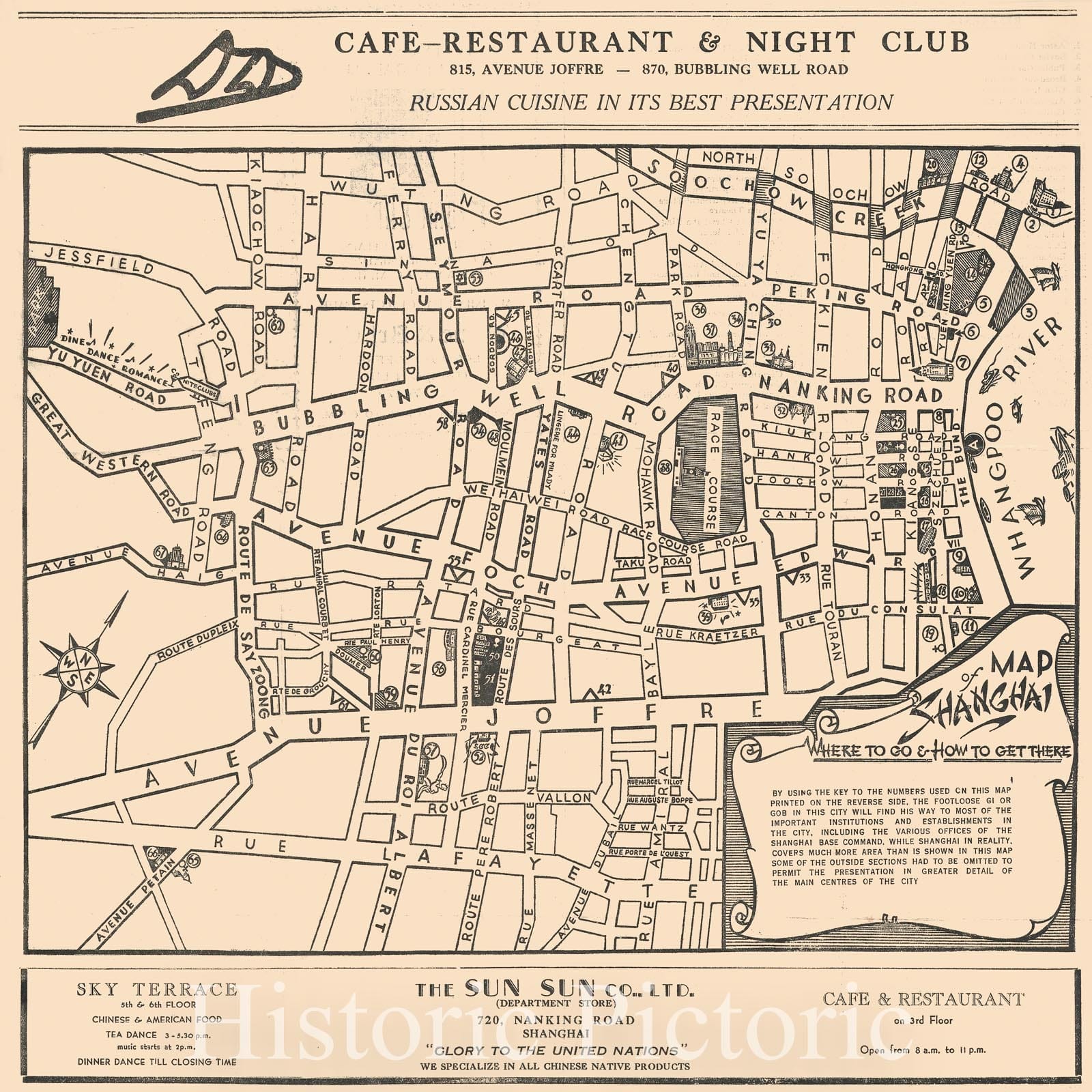 Historic Map : Shanghai and Guidebook for American Marines, Sun Sun, 1930, Vintage Wall Art