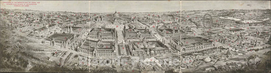 Historic Map : Bird's Eye View The St. Louis World's Fair, Melville, 1904, Vintage Wall Art