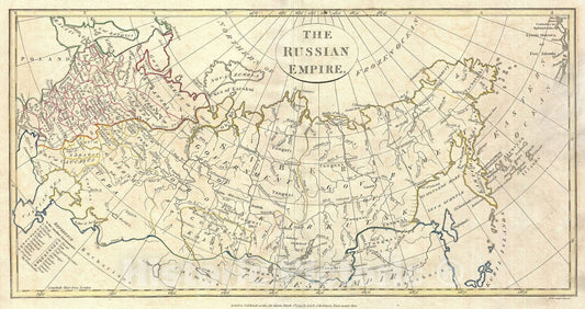 Historic Map : Russian Empire, Clement Cruttwell, 1799, Vintage Wall Art
