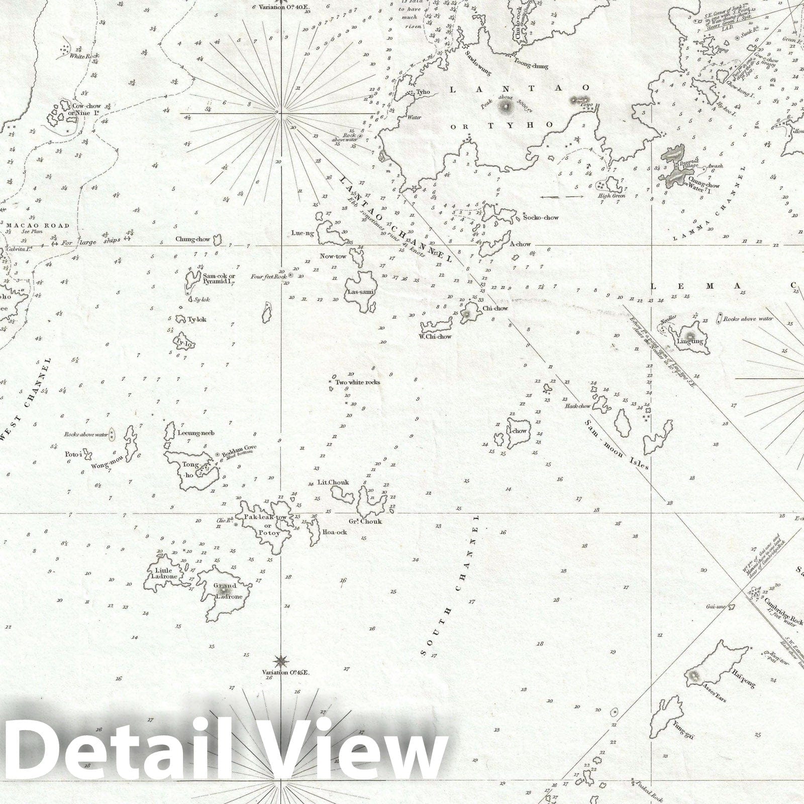 Historic Map : Nautical Chart Hong Kong "First Opium War", Ross or, 1840, Vintage Wall Art