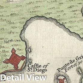 Historic Map : Acapulco, Mexico, Jefferys, 1756, Vintage Wall Art