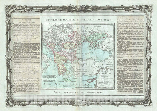 Historic Map : Greece, Macedonia, The Balkans and Ukraine, Desnos, 1786, Vintage Wall Art
